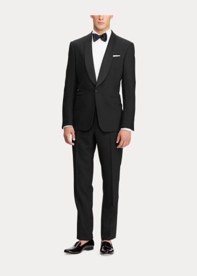 Pantalones Ralph Lauren Hombre Negros - Gregory Wool Tuxedo - HZAFD6108